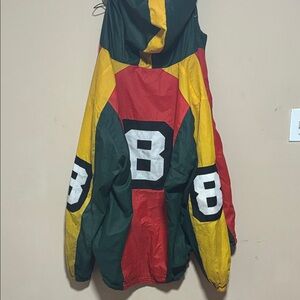 Finish Line Red, Yellow, and Green Windbreaker